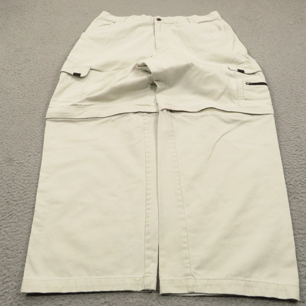 Lee Baggy Cargo Pants Mens 38x30 Beige Y2K Skater Grunge Wide Leg Convertible